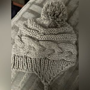 Grey winter knit hat